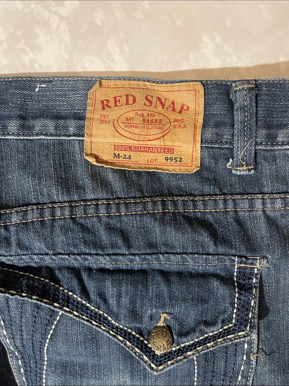 Men's Straight Jeans in Dark Washed Blue - Picture 5 of 6